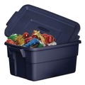 Office Boxes & Bins | Rubbermaid RMRT030003 10.63 in. x 15.69 in. x 7 in. 3 gal. Roughneck Storage Box - Dark Indigo Metallic image number 2