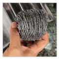 Grill Scrubbers | Boardwalk BWKSCRUBBER 3.93 in. x 1.96 in. Stainless Steel Scrubber - Silver (72/Carton) image number 2