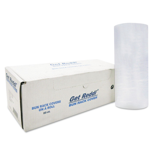 Pan Liners | Inteplast Group BR60X80 Get Reddi 15 Micron Poly Bun Rack Cover - Clear (50/Carton) image number 0