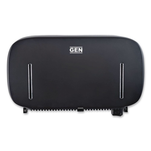 Toilet Tissue Dispensers | GEN R4200BK 11.6 in. x 4.84 in. x 19.95 in. Twin JBT Tissue Dispenser - Black image number 0