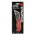 Knives & Multi-Purpose Tools | Great Neck 74201 3.5 in. Aluminum Handle Quick Change Lock Back Utility Knife - Orange image number 2