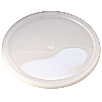 Fabri-Kal 000000000009505261 4.6 in. Diameter Pro Kal Polyethylene Flush Fill Round Plastic Deli Lids - Clear (500/Carton)