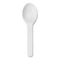 Disposable Spoons | World Centric SP-CS-3 3 in. PLA Compostable Cutlery Tasting Spoon - White (3000/Carton) image number 0