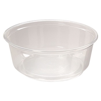 Fabri-Kal 000000000009505100 4.6 in. Diameter x 1.8 in. h 8 oz Microwavable Plastic Deli Containers - Clear (500/Carton)