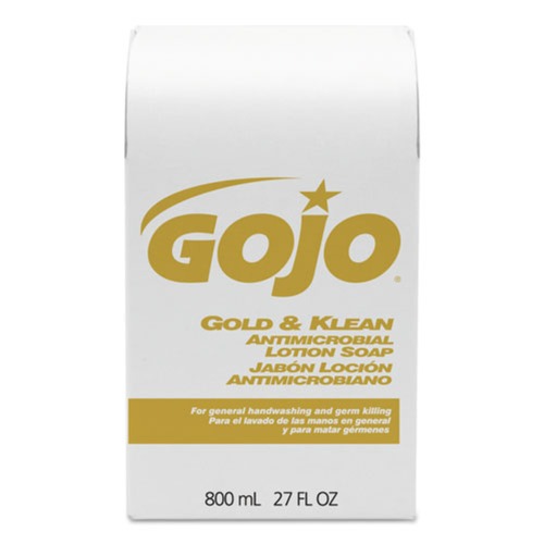 Soap Refills | GOJO Industries 9127-12 800 mL Gold and Klean Lotion Soap Bag-in-Box Dispenser Refill - Floral Balsam (12/Carton) image number 0