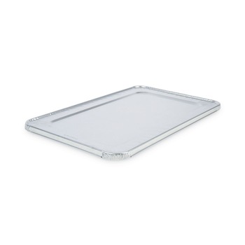 Boardwalk BWKLIDSTEAMFL 12.88 in. x 20.81 in. x 0.63 in. Aluminum Steam Table Pan Lids (50/Carton)