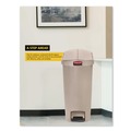 Indoor Waste Receptacles | Rubbermaid Commercial 1883459 Streamline 13-Gallon Resin End Step Style Step-On Container - Beige image number 3