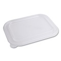 Food Containers & Lids | World Centric TRLCS10 7.8 in. x 10.2 in. x 0.5 in. Plastic Lids for TRSC60 Fiber Containers - Clear (400/Carton) image number 0