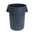 Outdoor Waste Receptacles | Boardwalk 3485199 44-Gallon Round Plastic Waste Receptacle - Gray image number 0