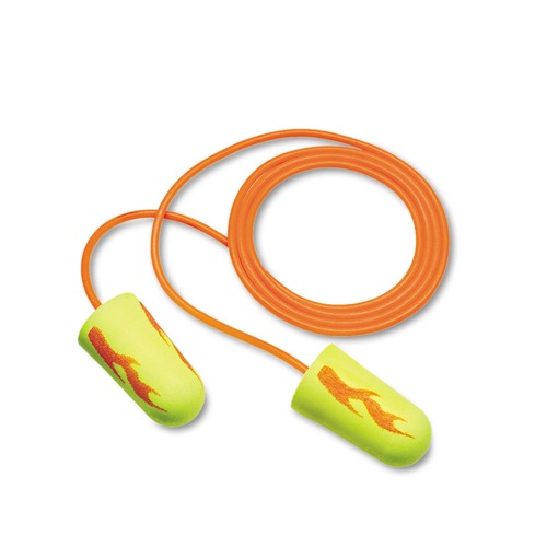 Ear Plugs | 3M 311-1252 E-A-Rsoft Corded Foam Blasts Earplugs - Yellow Neon (200/Box) image number 0