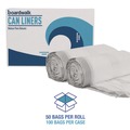 Drawstring & Kitchen Bags | Boardwalk BWK1DK100 13 Gallon 24 in. x 28 in. Drawstring Kitchen Bags - White (50 Bags/Roll, 2 Rolls/Carton) image number 7
