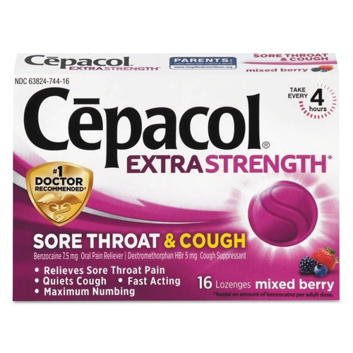 Medicines | Lysol 63824-74016 Sore Throat and Cough Lozenges - Mixed Berry (24 Packs/Carton) image number 0