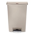 Indoor Waste Receptacles | Rubbermaid Commercial 1883552 Streamline 24-Gallon Resin Front Step Style Step-On Container - Beige image number 2