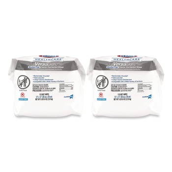 Clorox Healthcare 31761 VersaSure 12 in. x 12 in. 1-Ply Cleaner Disinfectant Wipes - White Fragranced (2/Carton)