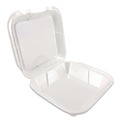 Food Containers & Lids | Plastifar 12084 9 in. x 10 in. x 3 in. Foam Hinged Lid Containers - White (200/Carton) image number 3