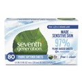 Fabric Softener & Starch | Seventh Generation 10732913449306 Natural Fabric Softener Sheets - Unscented (80 Sheets/Box, 4/Carton) image number 0