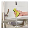 Scouring Pads & Sticks | Brillo 21001 Estracell 4.9 in. x 2.9 in. Heavy-Duty Scrub Sponge - Yellow/Green (12/Carton) image number 3