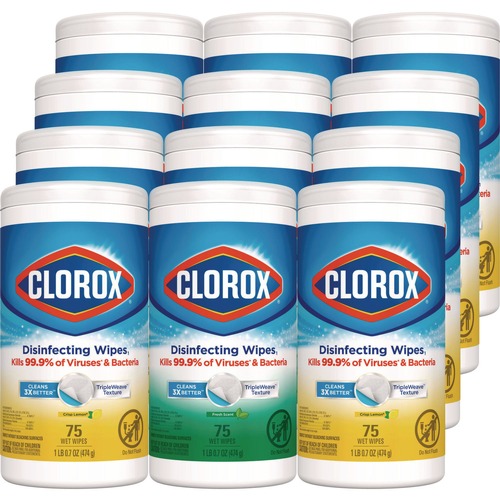 Cleaning Cloths & Wipes | Clorox 30208 7 in. x 8 in. 1-Ply Disinfecting Wipes - White Fresh Scent/Citrus Blend (4 Packs/Carton) image number 0