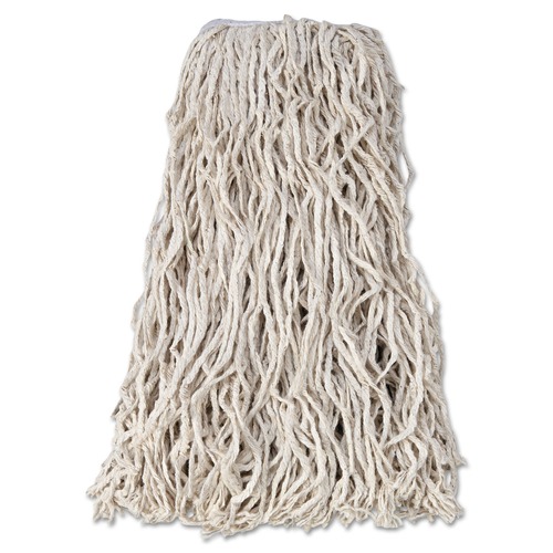 Mop Heads | Rubbermaid Commercial FGV11800WH00 24 oz. 1 in. Band Economy Cut-End Cotton Wet Mop Head - White (12/Carton) image number 0