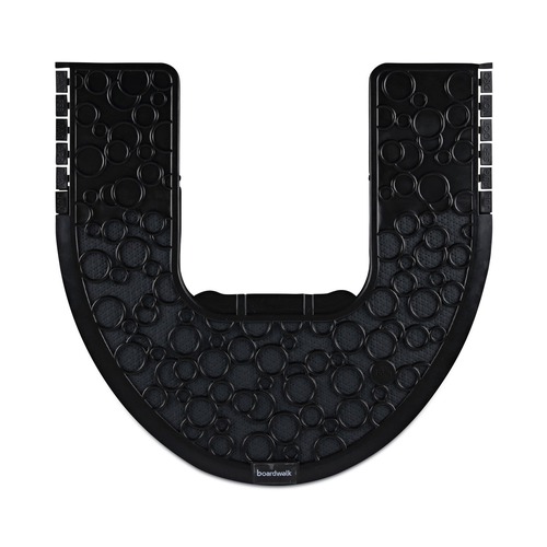Safety Mats | Boardwalk PSCM-P-000I006M-00-21430 22 in. x 22 in. Non-Slip Rubber Commode Mat 2.0 Disposable Toilet Floor Mat - Black (6/Carton) image number 0