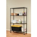 Racks & Shelving | Alera ALESW604818BL 48 in. x 18 in. x 72 in. NSF Certified 4-Shelf Wire Shelving Kit with Casters - Black image number 8