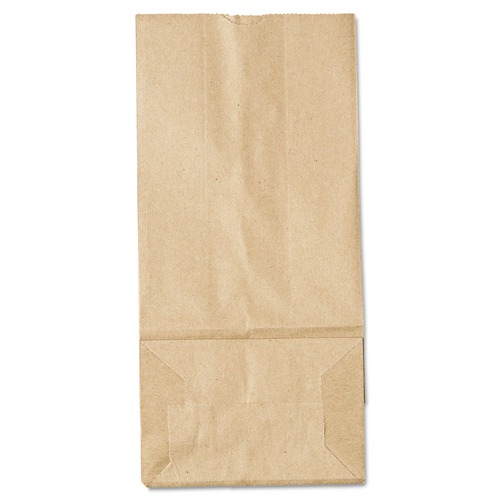 Grocery Bags | Ross & Wallace Paper Products 100305500PK/BL 5.25 in. x 3.38 in. x 10.94 in. #5 Size Grocery Paper Bags - Kraft (500/Bundle) image number 0