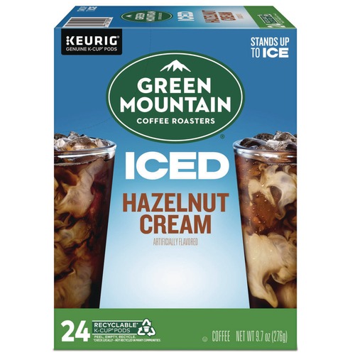 Coffee - Caffeinated | Green Mountain Coffee 5000359624 Brew Over Ice Coffee K-Cups - Hazelnut Cream (24/Box) image number 0
