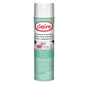  | Claire CL163 10 oz. Aerosol Spray Aerosol Air Freshener and Deodorizer - Fresh Linen (1/Carton)