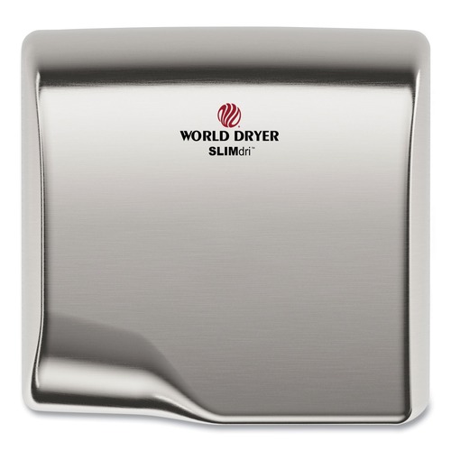 Hand Dryers | WORLD DRYER L-973A 110-240V 13.87 in. x 13 in. x 7 in. Brushed Stainless Steel SLIMdri Hand Dryer image number 0