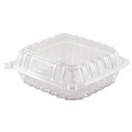 Food Containers & Lids | Dart C90PST1 ClearSeal 8.3 in. x 8.3 in. x 3 in. Hinged-Lid Plastic Containers - Clear (250/Carton) image number 3
