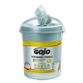 Perforated Roll & Hand Towels | GOJO Industries 6396-06 10.5 in. x 12 in. 2-Ply Hand Cleaning Scrubbing Towels - Silver/Yellow (6/Carton) image number 2
