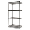Racks & Shelving | Alera ALESW503624BL 36 in. x 24 in. x 72 in. NSF Certified Industrial Four-Shelf Wire Shelving Kit - Black image number 2