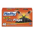 Drawstring & Kitchen Bags | Hefty E27744 30 in. x 33 in. 30-Gallon 0.85 mil Easy Flaps Trash Bags - Black (40/Box, 6 Boxes/Carton) image number 0