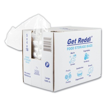 Inteplast Group PB050418 0.75 mil. 5 in. x 18 in. Food Bags - Clear (1000/Carton)