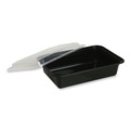Food Containers & Lids | GEN FCPP-BC-28RECT 8.81 in. x 6.02 in. x 2.48 in. 28 oz. Plastic Microwavable Food Container with Lid - Rectangular Black/Clear (150/Carton) image number 4