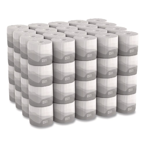 Perforated Roll & Hand Towels | Georgia Pacific Professional 14580/01 1-Ply Pacific Blue Basic Bathroom Tissue - White (80/Carton) image number 0