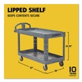 Carts | Rubbermaid Commercial 2192463 BRUTE Heavy-Duty Ergo Handle Utility Cart Plastic 2 Shelves 750 lb Capacity 26-in x 55-in x 33.25-in Gray image number 7