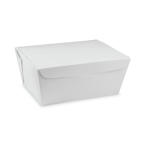 Food Containers & Lids | Pactiv Corp. NOB03W 66 oz 6.5 x 4.5 x 3.25 EarthChoice OneBox Paper Box - White (160/Carton) image number 0