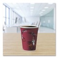 Cups | SOLO 412SIN-0041 12 oz. Paper Hot Drink Cups in Bistro Design - Maroon (50/Pack) image number 6