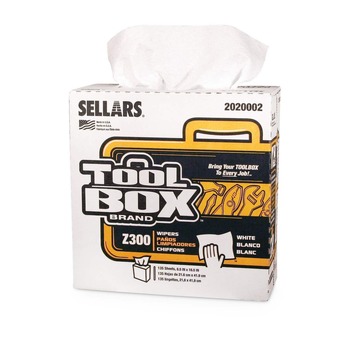  | Sellars 6607082042009 1-Ply 8.5 x 16.5 Z300 Pop-Up Wipers - White (8/Carton)