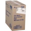 Food Storage Containers & Lids | Pactiv Corp. 4S18Y 16 oz 4 x 4 x 3 PET Plastic Square Container - Clear (480/Carton) image number 1