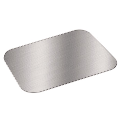 Food Containers & Lids | Handi-Foil HFA 4045L 6.25 in. x 8.37 in. Foil Laminated Board Lid for Take Out Containers - White/Silver (500/Carton) image number 0