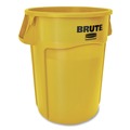 Indoor Waste Receptacles | Rubbermaid Commercial FG264360YEL 44 Gallon Plastic Vented Round Brute Container - Yellow image number 3