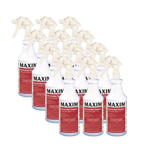 Disinfecting & Cleaning Solutions | Maxim 041000-12 32 oz. Bottle Germicidal Cleaner - Lemon Scent (12/Carton) image number 0