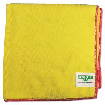 CLEANING CLOTHS AND WIPES | Unger MF40Y 16 in. x 15 in. SmartColor Heavy-Duty MicroWipes - Yellow/Red (10/Pack)