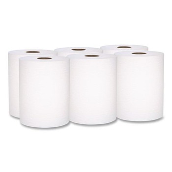Scott 56158 8 in. x 800 ft. 1-Ply Universal 100 Percent Recycled Fiber Hard Roll Paper Towels - White (6/Carton)