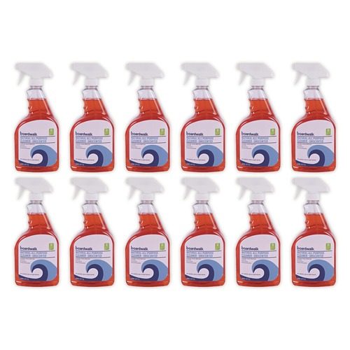 All Purpose Cleaners & Degreasers | Boardwalk 951400-12ESSN 32 oz. Spray Bottle Natural All Purpose Cleaner - Unscented (12/Carton) image number 0