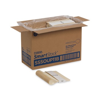Dixie SSSOUP11B SmartStock Series-O Mediumweight Soup Spoon Plastic Cutlery Refill - Beige (960/Carton)