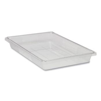 FOOD STORAGE CONTAINERS AND LIDS | Rubbermaid Commercial FG330600CLR 5 Gallon 26 in. x 18 in. x 3.5 in. Food/Tote Boxes - Clear