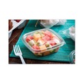 Food Containers & Lids | Pactiv Corp. YSACLD05 5.5 in. x 5.5 in. x 0.38 in. Plastic EarthChoice Recycled PET Container Lid For 8 oz/12 oz/16 oz Container Bases - Clear (504/Carton) image number 4